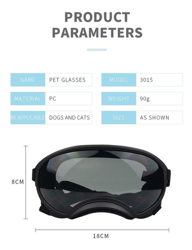 Lentes Gafas Deportivas Para Perros Raza Mediana Y Grande Qp Color Rojo Doogles Tamaño del collar Mediano