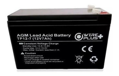 Imagen 1 de 2 de Batería Pila Ups 12v 7ah 9ah Alarma Cerco Electrico Tienda