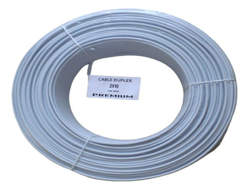 Cable Duplex Blanco 10x2,rollo 100mts,cobre Chileno Flexible