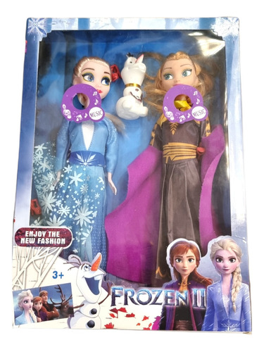 Muñecas Frozen X2 Ana, Elsa Y Olaf Articuladas + Tacos