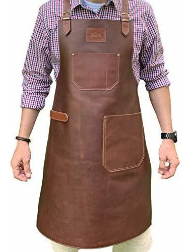 Andean Leather Apron - Grill Apron, Bbq Apron, Woodworking A