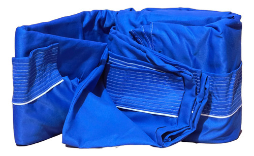 Juego De Sábanas King Size Hotelera Multiagujas 600 Hilos Azul Liso