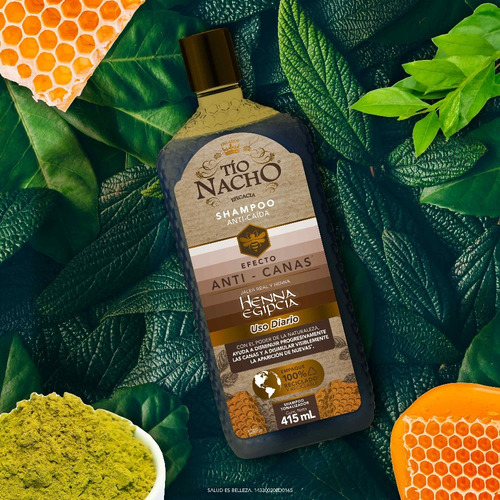 Shampoo Tío Nacho Efecto Anti-canas Henna Egipcia Con 415ml