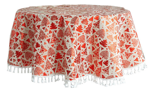 Mantel De Árbol De Navidad, Mantel Rojo, Mantel Redondo Av