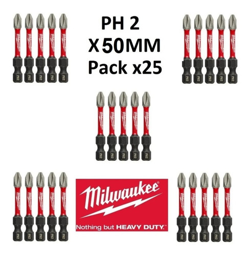 Punta Shockwave Impact Philips 2x50 25pz Milwaukee 4832 4762