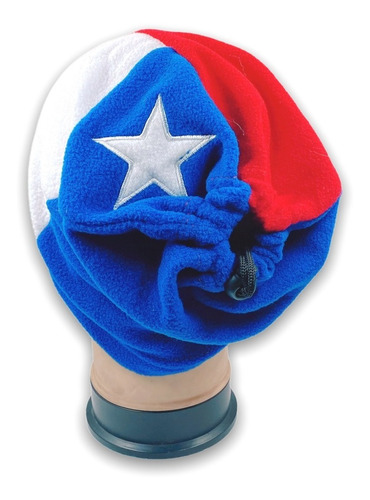 Cuello De Polar 2 En 1 Cuello-gorro Diseño Bandera De Chile
