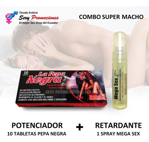 Potenciador Sexual Pepa Negra + Spray Precoz Eyaculación