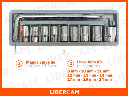 Imagen 7 de 10 de Juego De Tubos Y Manija Curva De Fuerza 11 Piezas + Estuche