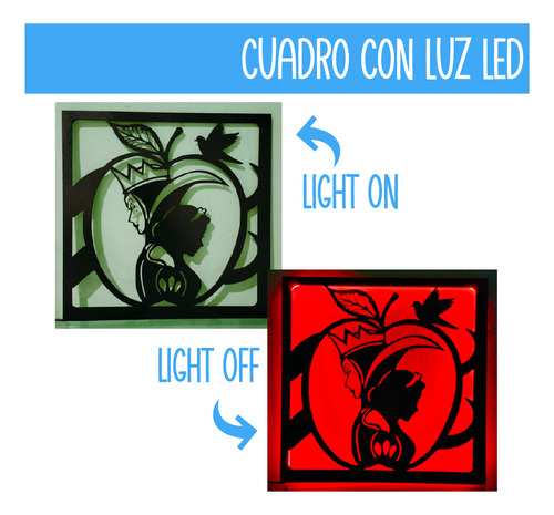 Cuadro Decorativo Blancanieves Con Luz Led Blancanieves