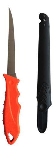 Cuchillo De Filetear Tech Con Afilador Y Funda Mango De Goma