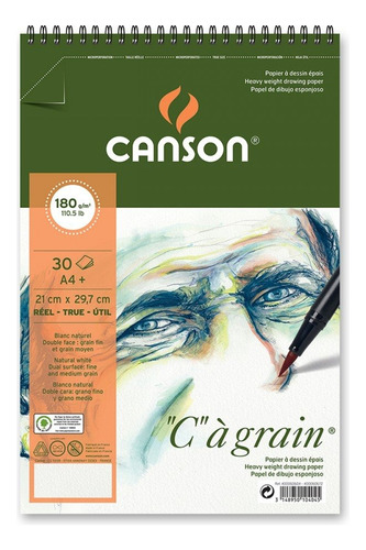 Block Arte Papel Dibujo Canson C À Grain 180g A4+21x29.7cm