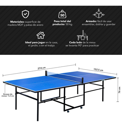 Mesa De Ping Pong Plegable
