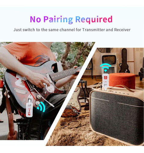 Transmisor Recargable Inalámbrico Con Sistema De Guitarra De