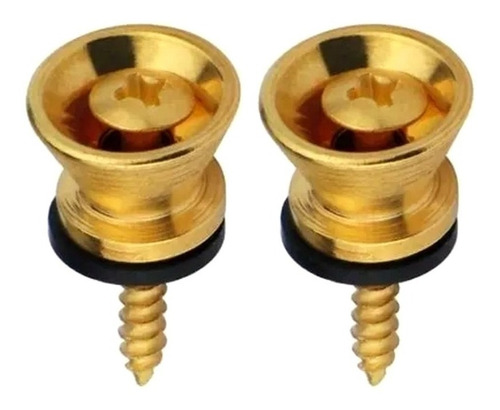 Trava Correia Strap Lock Cor Dourado Guitarra Baixo Par