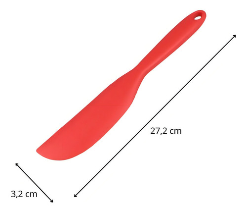Espátula Para Confeitar Silicone Resistente 27 Cm Hauskraft Cor Vermelho