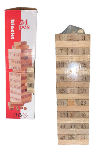 Juego De Mesa Bloques Madera Torre Didactico