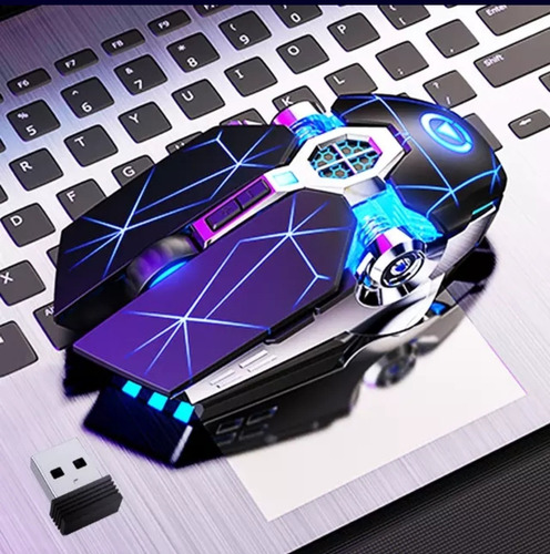 Imagen 9 de 9 de Mouse Gamer A7 Rgb 7 Botones Inalambrico Recargable Ergonómi