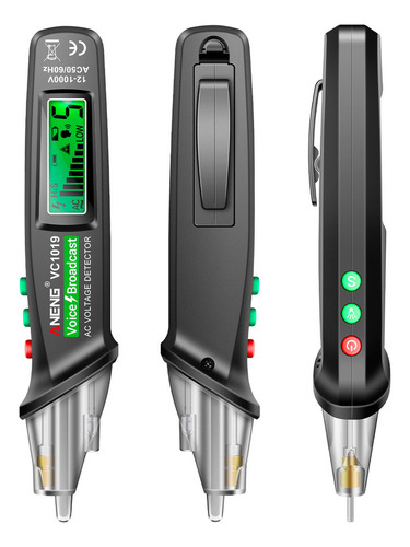 Caneta De Teste Lcd Digital Sem Contato Aneng Vc1019 Com Al