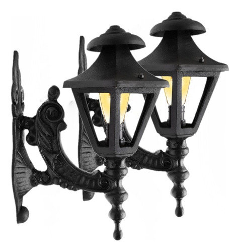 Kit 2 Arandelas Lanterna Luminaria Lampião Colonial