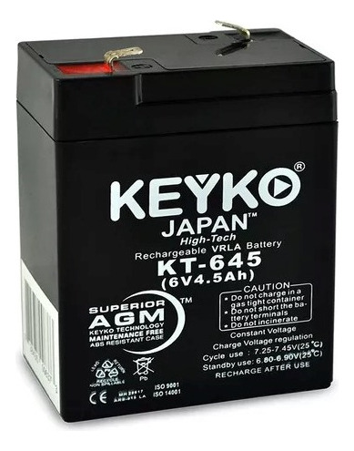 Bateria Keyko 6v 4.5ah Agm Kt-645
