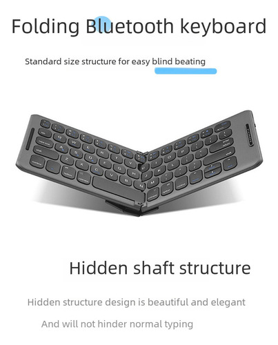 Teclado Bluetooth Dobrável Para Laptop E Tablet
