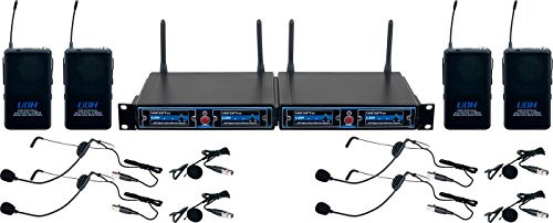 Udhplay4 Four Channel Uhf Headset Lapel Paquete De Micr...