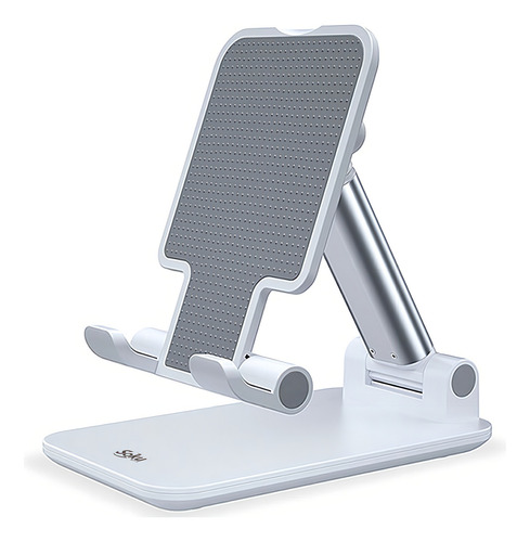 Suporte de alumínio ajustável, suporte para celular, tablet, console, cor branca