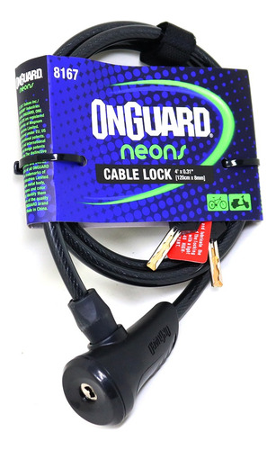 Candado Bicicleta Onguard Neon 8167 C/llave 120cm X 8mm