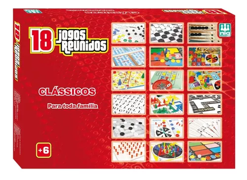 Conjunto Com 18 Jogos De Tabuleiro