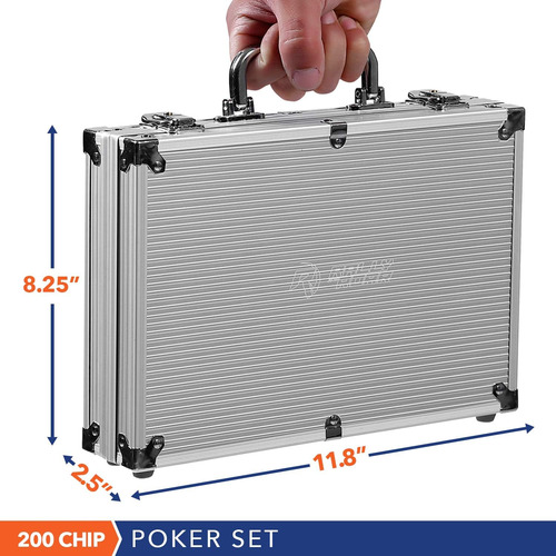 Set De Póker Profesional Con Estuche Rígido, 2 Barajas De Ca