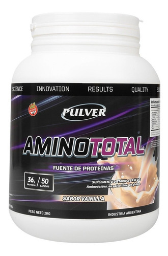 Pulver Amino Total 2 Kg Masa Muscular Amino+proteina Sabor Vainilla