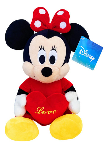 Peluche Minnie Con Corazon 25cm Roja