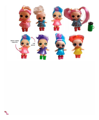 Kit Cartela 8 Bonecas Lol Confetti Pop + Bola Surpresa Glit