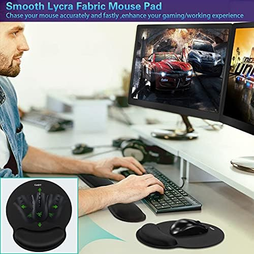 Alfombrilla De Mouse 2 En 1 Con Soporte Para Mouse Con Repos