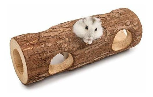 Niteangel Madera Natural Hamster Ratón Túnel Tubo Juguete Bo