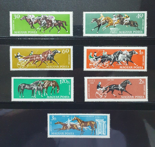 Estampilla De Hungría Tema Caballos 7 Sellos Mint Año 1961