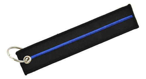 Llavero De Aplicación De La Ley Policial De Línea Azul Delga