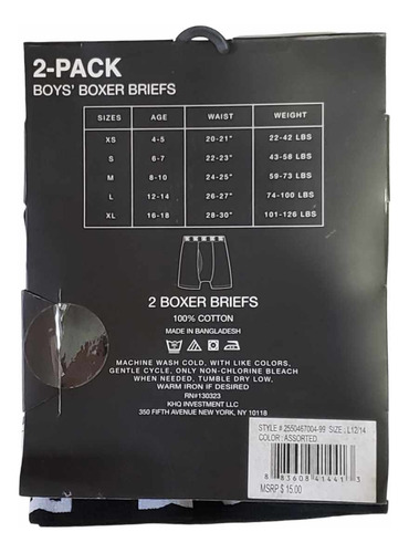 Calzoncillos Bóxer Briefs Dc Original Niños Pack 2 Piezas