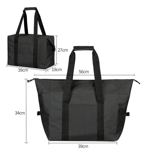 A Bolso Del Refrigerador Del Diseño Plegable Negro L