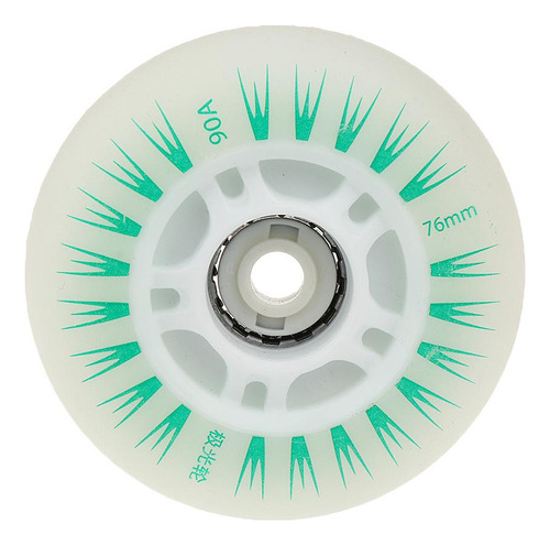 4 Piezas Led Lights Ruedas De Patinaje En Línea 76mm Verde