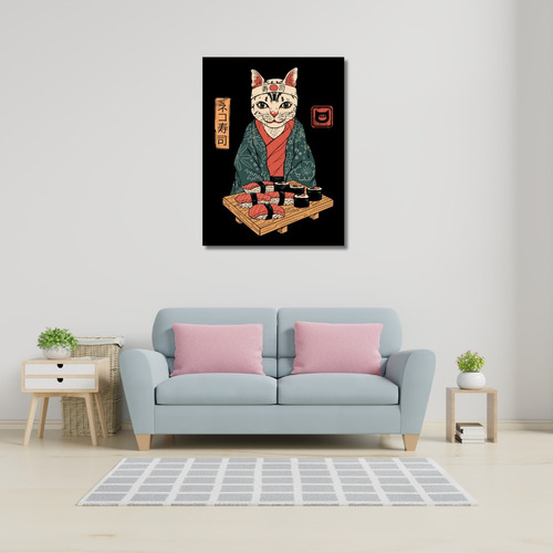 Cuadro Gatos Japoneses 40x30 Cm - Nelestore