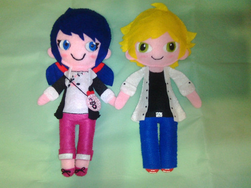 Miraculous Muñecos Chibi Adrian Marinette Ladybug Catnoir