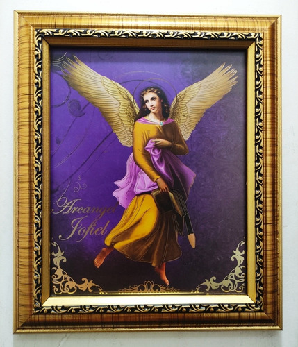 Arcángel Jofiel En Marco Dorado B 30 X 25 Cms