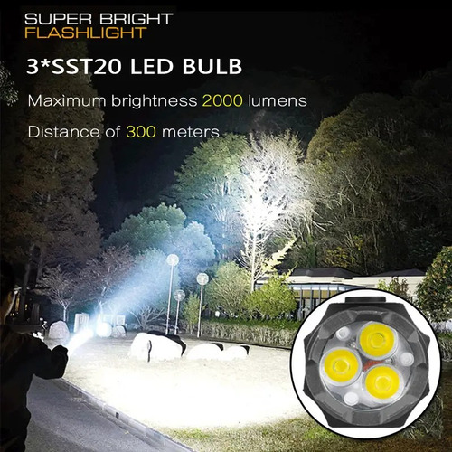 Mini Súper Potente Linterna Flash Lampara Recargable Led