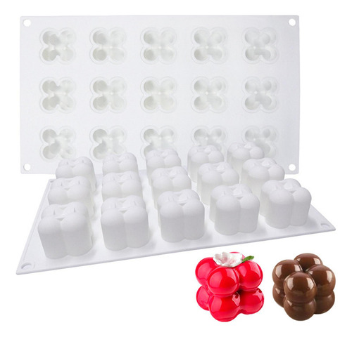 D 15 En 1 Molde De Vela Forma De Cubo De Burbuja Para