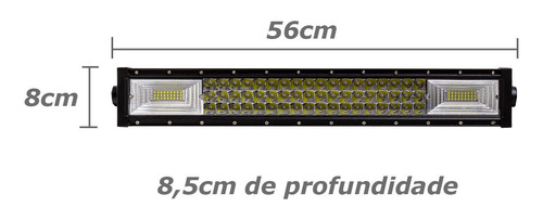 Barra De Led 7d 108 Leds 22 56cm 324w 6000k Premium