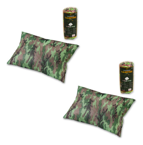 Kit 2 Travesseiros Almofada Mont Long Acampamento 45x65