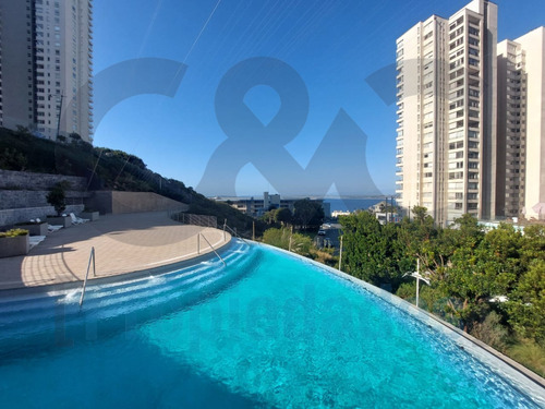 Moderno Dpto En C. Montemar Con Linda Vista Al Mar, 3 D, 2 B