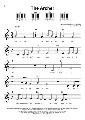 Livro Taylor Swift Super Easy Songbook 2ª Edição Para Piano