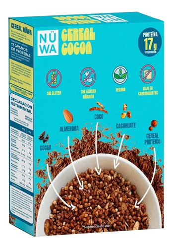 Cereal Nüwa Cocoa Sin Azucar Vegano Con Proteina 300g